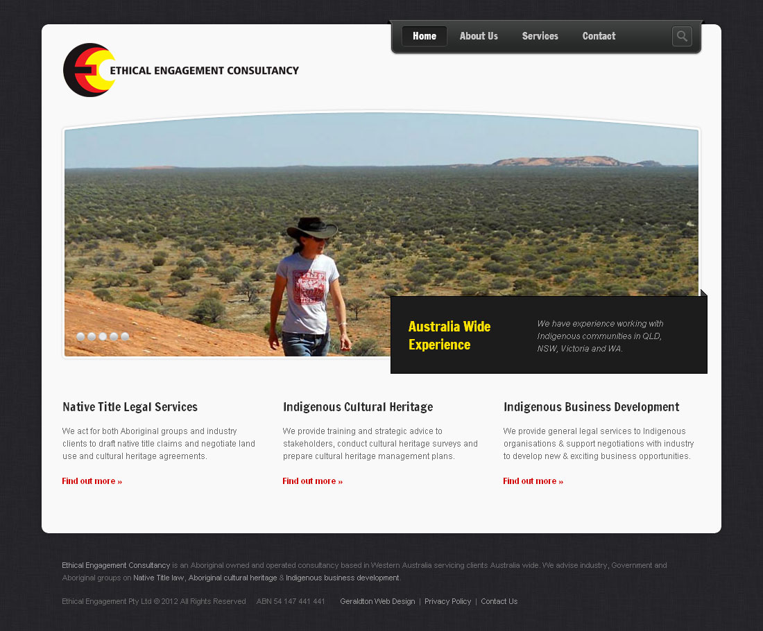 Ethical Engagement Consultancy home page design