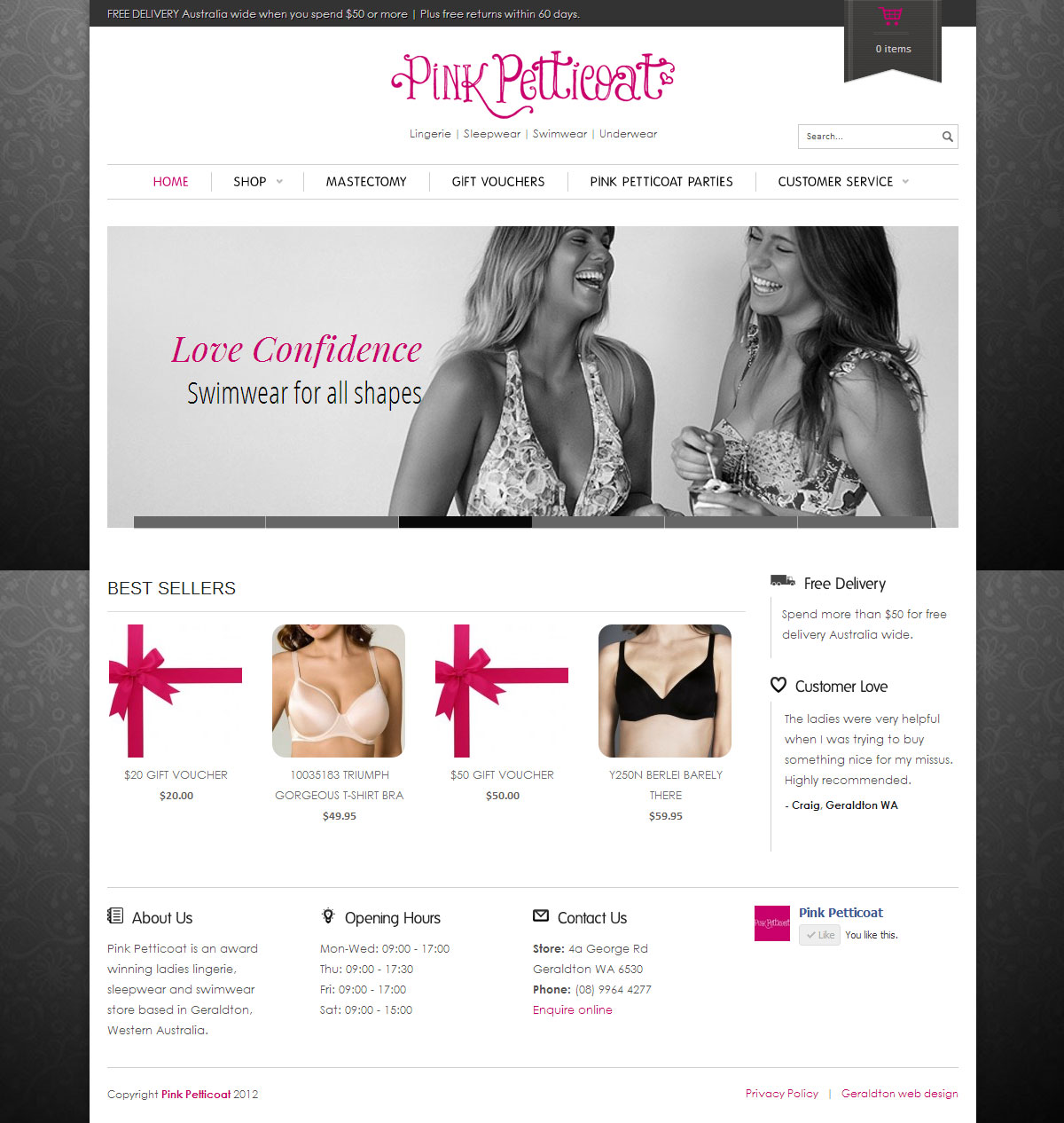 Pink Petticoat web design